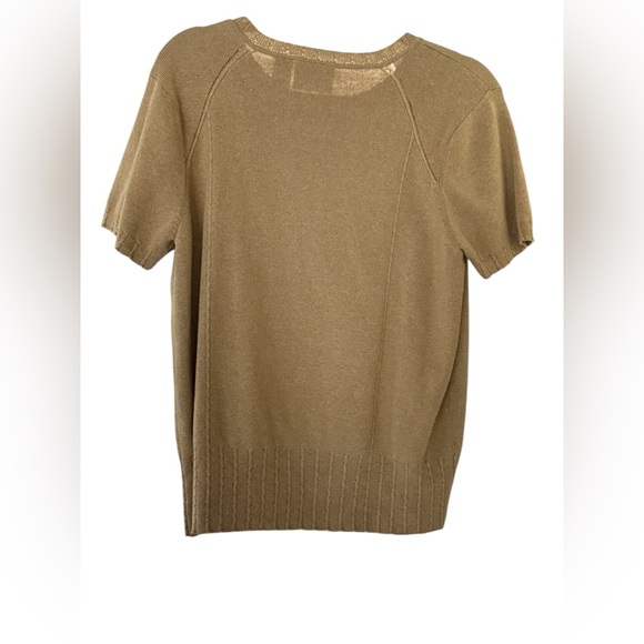 Liz Claiborne Tan Short Sleeve Top XL 100% cotton - Picture 2 of 3